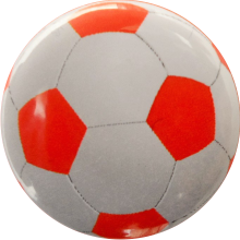 soccer button orange-white